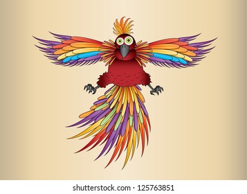 exotic parrot in rainbow colors