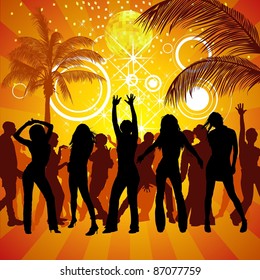 Exotic Party - colored background illustration, vector