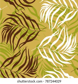 Exotic pattern from the leaves, palm, tropics, seamless vector background.
