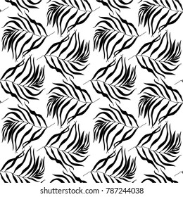 Exotic pattern from the leaves, palm, tropics, seamless vector background.