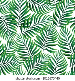 Exotic pattern. Palm tree Leaves. Tropical seamless pattern. Vector illustration.