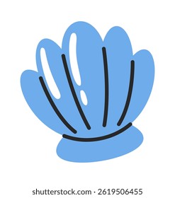 Exotic pearl shell hand drawn