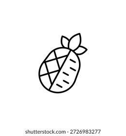 Exotische Ananas Frucht Linie Symbol Vektor Lebensmittel Tropisch