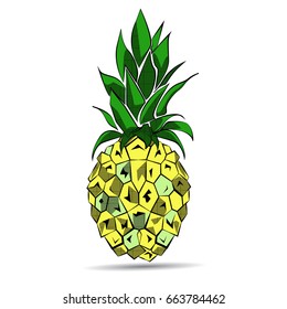 Exotic pineapple geometric style.Vector illustration.