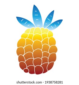 Exotic pineapple icon. Cartoon of exotic pineapple vector icon for web design isolated on white background