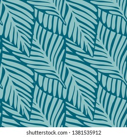 Exotic plant seamless pattern.  Tropical pattern, palm leaves seamless vector floral background.