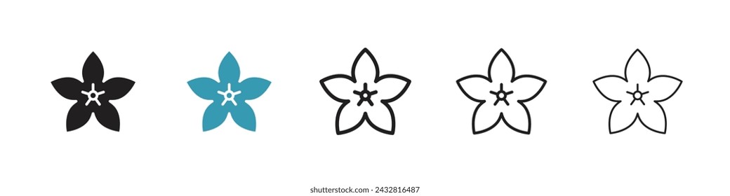 Exotic Plant Vector Icon Set. Fragile Elegance vector symbol for UI design.