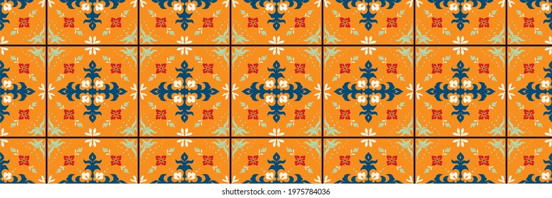 Exotic plants, palm leaves, Hawaiian pattern. Mediterranean motif. Botanical illustration, Botanical illustration, floral ornament. Tropical wallpaper, Spanish tiles, Moroccan style.