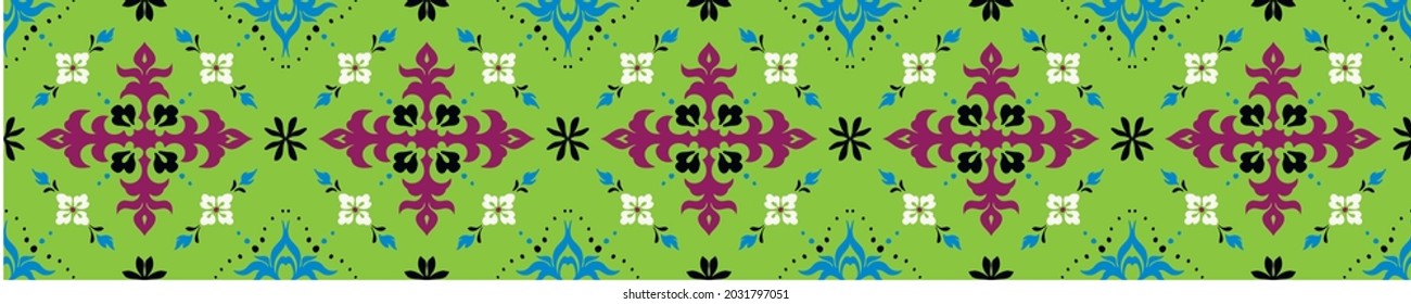 Exotic plants, palm leaves, Hawaiian pattern. Mediterranean motif. Botanical illustration, Botanical illustration, floral ornament. Tropical wallpaper, Spanish tiles, Moroccan style.