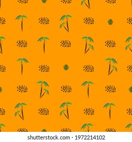 Exotic plants  seamless pattern. Palm, leave.  Paper, wallpaper, wrapping, package, textile.