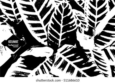 Exotic plants. Tropical background. Elegant black and white graphics. Vector illustration EPS 10.