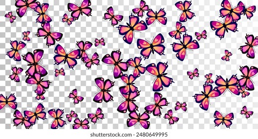 Exotic purple butterflies cartoon vector illustration. Summer funny insects. Fancy butterflies cartoon children wallpaper. Gentle wings moths graphic design. Nature creatures.