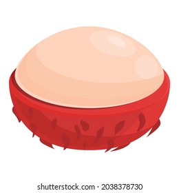 Exotic rambutan icon cartoon vector. Tropical fruit. Sweet rambutan