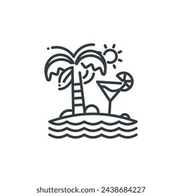 Exotic recreation icon, vector illustration