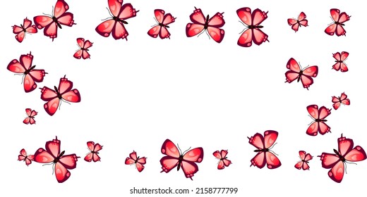 Papel tapiz vectorial aislado de mariposas rojas exóticas. Bellas polillas de verano. Sencillas mariposas aisladas ilusiones de fantasía. Unas alas suaves insectos patten. Criaturas tropicales.