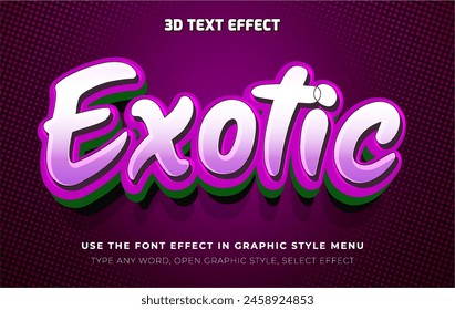 Exotic retro 3d editable text effect style