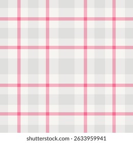 Exotic seamless background texture, paint pattern check tartan. 1960s plaid fabric vector textile in white and light colors palette.