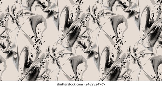 Exotic seamless floral fabric pattern. Vector illustration