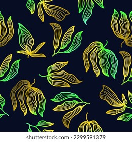 Exotic Seamless Floral Pattern with Colorful Gradient Style. Flower Motif. Suitable for Wallpaper, Wrapping Paper, Background, Fabric, Textile, Apparel, and Card Design