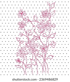 patrón floral exótico sin fisuras con puntos de polka