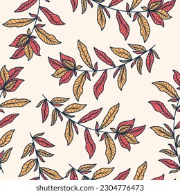 Exotic Seamless Flower Pattern with Vintage Style. Hand Drawn Floral Motif for Fashion, Wallpaper, Wrapping Paper, Background, Fabric, Textile, Apparel, and Card Design