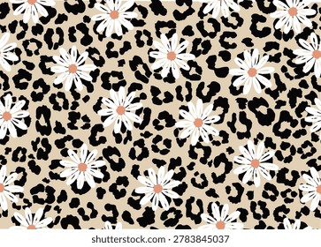 exotic seamless leopard bow African coquette  ribbon pattern repeating hand drawn seamless  inspirational cute quote slogan typography. Vector illustration design for fashion, tee, t shirt, print, poster, graphic, 