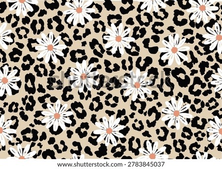 exotic seamless leopard bow African coquette  ribbon pattern repeating hand drawn seamless  inspirational cute quote slogan typography. Vector illustration design for fashion, tee, t shirt, print, poster, graphic, 