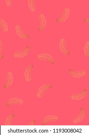 Exotic seamless pattern with golden tropical banana leaves. Hawaiian plants. Botanical background for covers, wallpapers and fabrics.