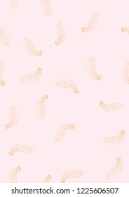 Exotic seamless pattern with golden tropical banana leaves. Hawaiian plants. Botanical background for covers, wallpapers and fabrics.