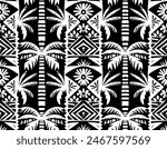 Exotic seamless pattern with silhouettes tropical palm trees. Forest, jungle. Abstract nature hand drawn background texture. Ethnic aztec mexican tropical tribal floral motifs. Hawaii beach palm.