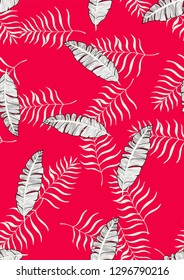 Exotic seamless pattern with tropical banana leaves. Hawaiian plants. Botanical background for covers, wallpapers and fabrics.
