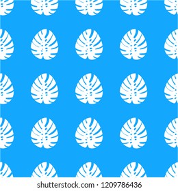Exotic seamless pattern with tropical leaves of monstera. Hawaiian plants. Botanical background for covers, wallpaper and fabric.