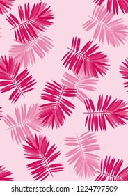 Exotic seamless pattern with tropical leaves of palm. Hawaiian plants. Botanical background for covers, wallpaper and fabric.