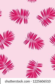 Exotic seamless pattern with tropical leaves of palm. Hawaiian plants. Botanical background for covers, wallpaper and fabric.