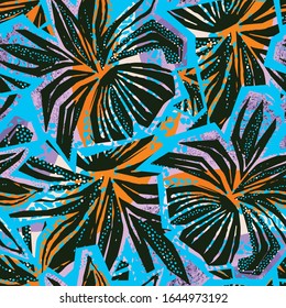 Exotic seamless tropical flowers pattern.