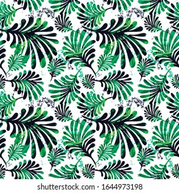 Exotic seamless tropical flowers pattern.