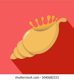 Exotic shell icon. Flat illustration of exotic shell vector icon for web
