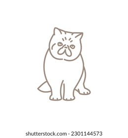 Exotic shorthair cat line icon. Farm animals. Pictogram for web page, mobile app, promo.