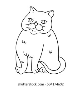 Exotic Shorthair icon in outline style isolated on white background. Cat breeds symbol stock vector illustration.