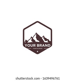 Exotic stone mountain image design template