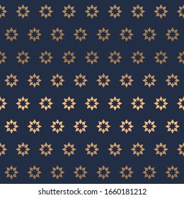 Exotic style flower abstract geometric pattern. A seamless vector background. gold and blue ornament. Graphic modern pattern. Simple lattice graphic design.