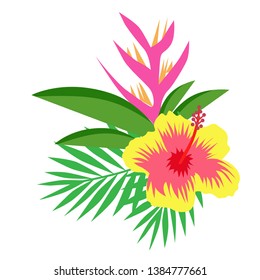 Exotic summer flower vector illustration