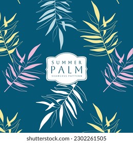 Exotic summer leaves seamless pattern
