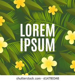 Exotic Template with Tropical Flowers and Leaves.Eps 10