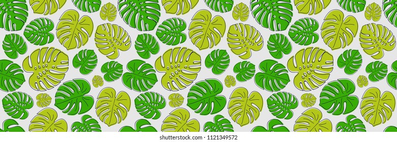 Exotic texture with leaves. Concept of summer pattern. Vector.