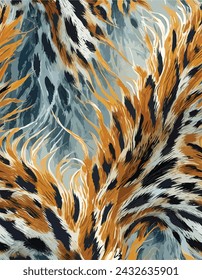 exotic tiger and leopard colorful pattern