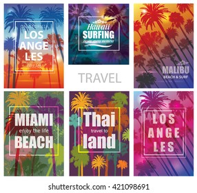 Exotic Travel Backgrounds Palm Trees Vector Stock Vector (Royalty Free ...