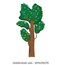 exotic tree with leaves style and branches
