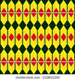 Exotic triangle consists of green, yellow and red colors.