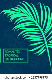 Fondo tropical exótico. Hermosas hojas tropicales aisladas. Fondo de verano de moda con hojas para tela, papel pintado, papel, tapas.
